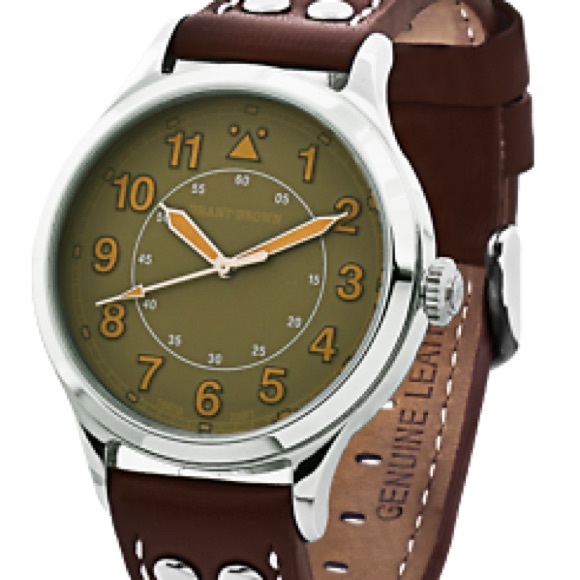 Grant Brown Other - NWOT Grant Brown 9422-B 43mm Quartz Leather Men's Watch